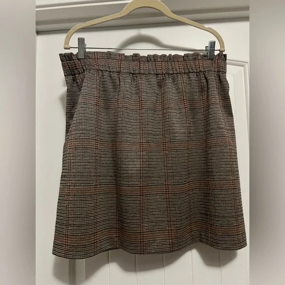 LOFT Plaid Mini Skirt Women’s Large | Fall Office Preppy Style Academia Chic - Picture 3 of 8